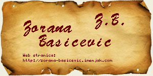Zorana Bašičević vizit kartica